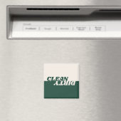 Moderne groene beige schone vuile vaatwasmachine magneet (Insitu (Vaatwasser))