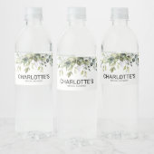 Moderne groene beplanting bruiloftsfeest waterfles etiket (Flessen)