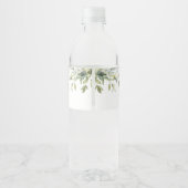 Moderne groene beplanting bruiloftsfeest waterfles etiket (Achterkant)