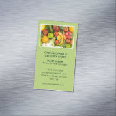 Moderne Groene Biologische Boerderij Kruidenier Magnetisch Visitekaartje (Voorbeeld)