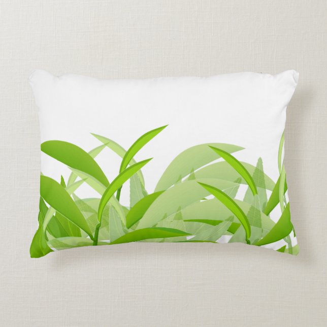 Moderne groene blad abstract botanisch werkkussen  accent kussen (Voorkant)