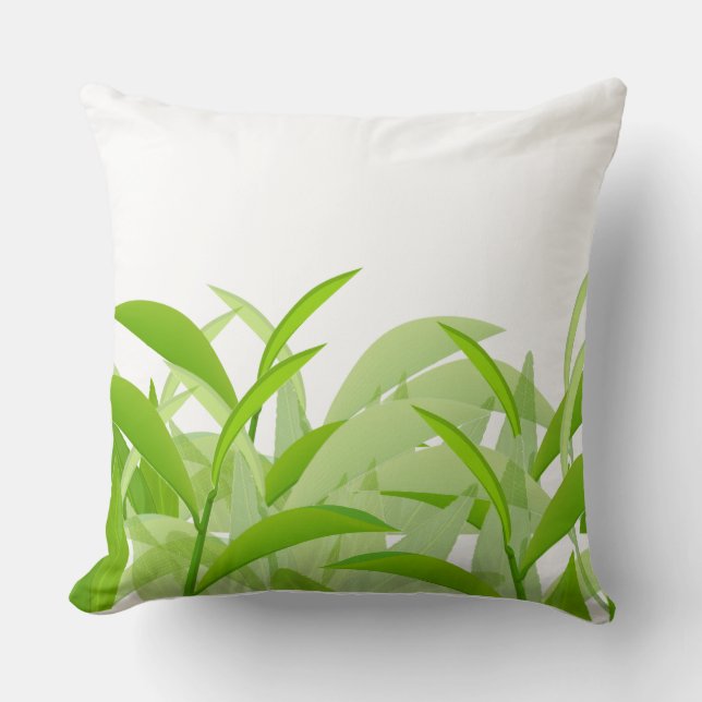 Moderne groene blad abstract botanisch werkkussen  kussen (Voorkant)