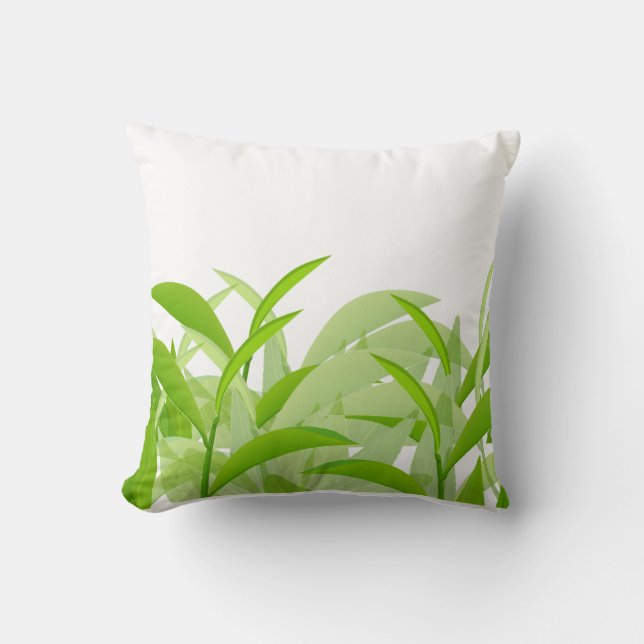 Moderne groene blad abstract botanisch werkkussen  kussen (Voorkant)