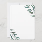 Moderne Groene Blad Minimalistische Elegante Save The Date (Achterkant)