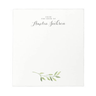 Moderne groene blad persoonlijke briefpapier notitieblok