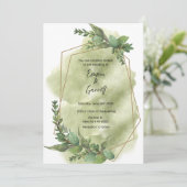 Moderne groene blad trouwuitnodiging kaart (Staand voorkant)