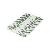 Moderne groene blad wit groen patroon elegant badmat (Gekanteld)