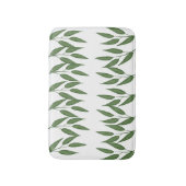 Moderne groene blad wit groen patroon elegant badmat (Voorkant Verticaal)