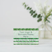 Moderne, groene bladbladevormgeving Loyalty-Kaart Visitekaartje (Staand voorkant)