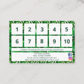 Moderne, groene bladbladevormgeving Loyalty-Kaart Visitekaartje (Achterkant)