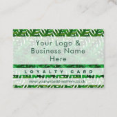 Moderne, groene bladbladevormgeving Loyalty-Kaart Visitekaartje (Voorkant)