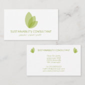 Moderne groene bladconsultant voor duurzaamheidsad visitekaartje (Voorkant / Achterkant)