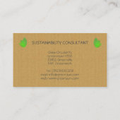 Moderne groene bladconsultant voor duurzaamheidsad visitekaartje (Achterkant)