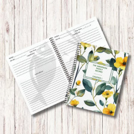 Moderne groene bladeren bloem familie recept boek