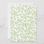 Moderne groene bladeren, bruiloft kaart (Achterkant)