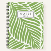 Moderne Groene Bladeren Custom Notitieboek (Voorkant)
