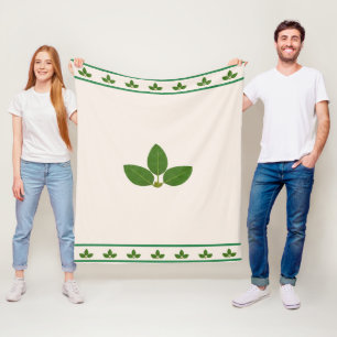 Moderne groene bladeren fleece deken