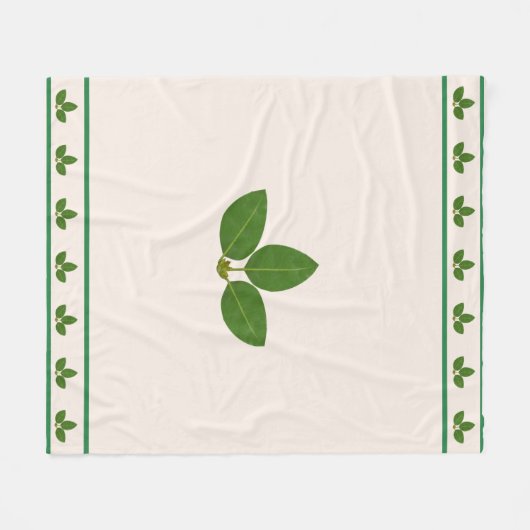 Moderne groene bladeren fleece deken (Voorkant (Horizontaal))