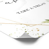 Moderne groene bladeren gouden geometrische gunste poster (Hoek)