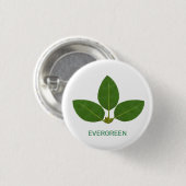 Moderne groene bladeren op wit ronde button 3,2 cm (Voorkant /achterkant)