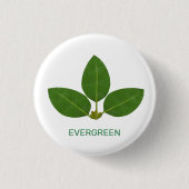 Moderne groene bladeren op wit ronde button 3,2 cm (Voorkant)