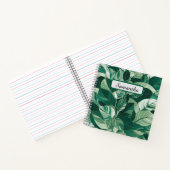 Moderne groene bladeren patroon gepersonaliseerd notitieboek (Binnen)