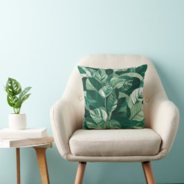 Moderne groene bladeren patroon kussen