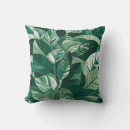 Moderne groene bladeren patroon kussen