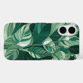 Moderne groene bladeren patroon telefoonhoesje Case-Mate iPhone case (Achterkant (horizontaal))