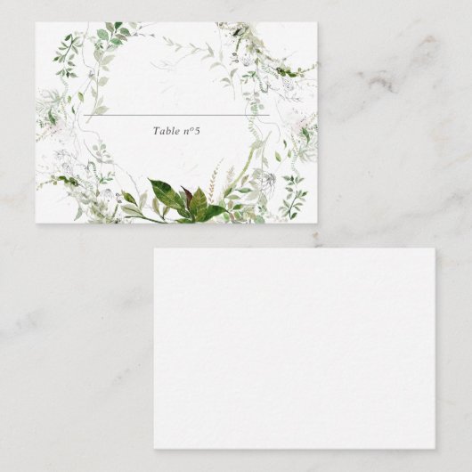 Moderne groene bladeren plaatskaartje (Voorkant / Achterkant)