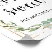 Moderne groene bladeren succulent liefde is zoet poster (Hoek)