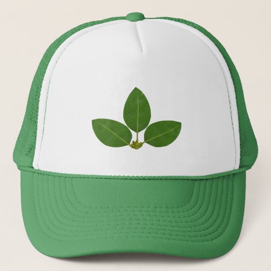 Moderne groene bladeren trucker pet (Voorkant)