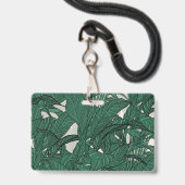 Moderne groene bladplant Botanisch ontwerp Badge (Achterkant met lanyard)