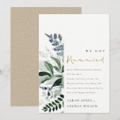 Moderne groene bladrijke tropische gebladerte brui aankondiging (Voorkant / Achterkant)