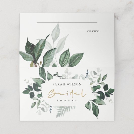 Moderne groene bladrijke tropische gebladerte brui plaatskaartje (Buitenkant ongevouwen)