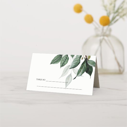 Moderne groene bladrijke tropische gebladerte brui plaatskaartje (Achterkant)