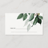 Moderne groene bladrijke tropische gebladerte trou plaatskaartje (Achterkant)