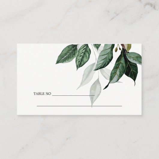 Moderne groene bladrijke tropische gebladerte trou plaatskaartje (Achterkant)