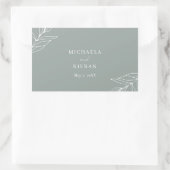 Moderne Groene Bladtuin Trouwdag Rechthoekige Sticker (Tas)