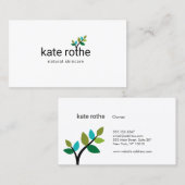 Moderne groene bladveer natuurlijke biologische sc visitekaartje (Voorkant / Achterkant)