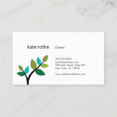 Moderne groene bladveer natuurlijke biologische sc visitekaartje (Achterkant)