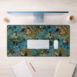 Moderne groene blauwe camouflage leger mannelijke  bureaumat