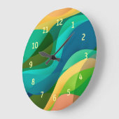 Moderne groene blauwe gele Abstracte kunstklok Grote Klok (Hoek)
