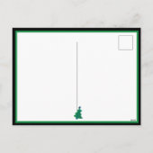 Moderne groene blauwe kerstboom op zwart feestdagenkaart (Achterkant)