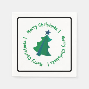 Moderne groene blauwe kerstboom servet