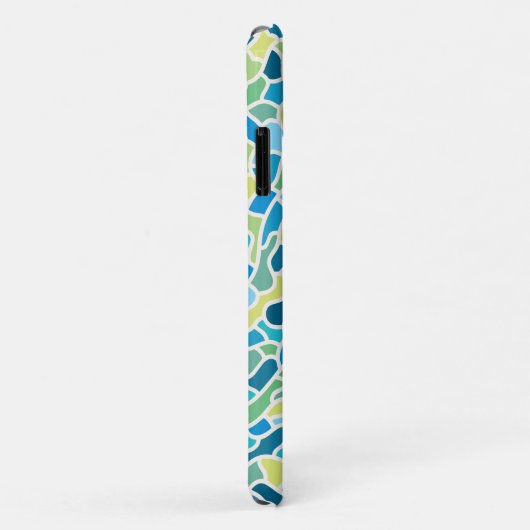 Moderne groene blauwe mozaïekaangepaste fotooffert Case-Mate iPhone case (Achterkant/rechts)