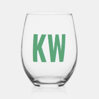Moderne Groene Blauwe Schaduw Monogram Gepersonali