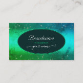 Moderne, groene Blauwgroen mousserende glitter sta Visitekaartje (Voorkant)