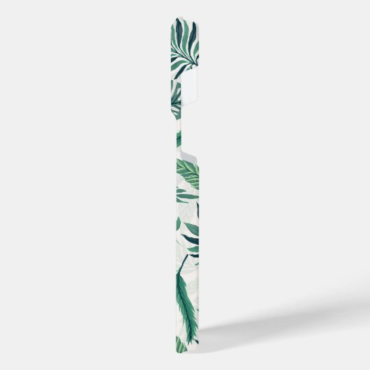 Moderne, groene, Blauwgroen, tropische modellen iPhone Hoesje (Linkerkant)