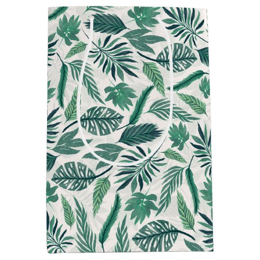 Moderne, groene, Blauwgroen, tropische modellen Medium Cadeauzakje (Voorkant)